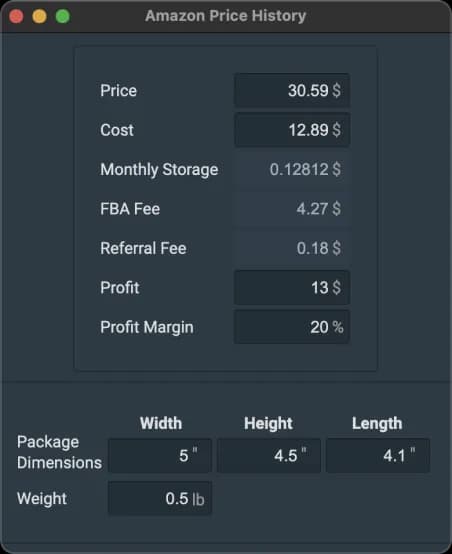 Profit calculator tool